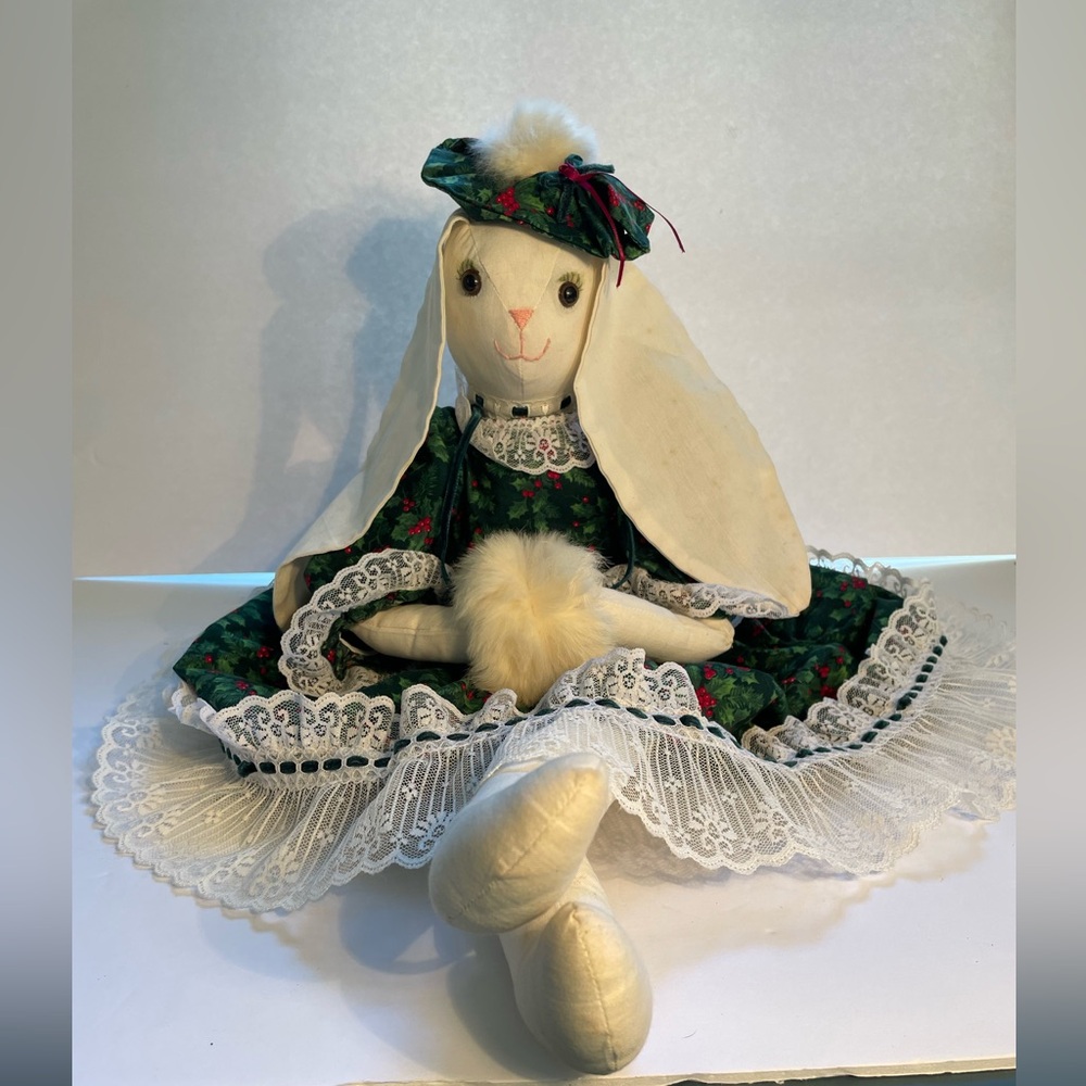 Vintage Handmade Christmas Bunny with Muff